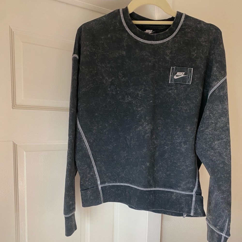 Nike Tie-Dye Crewneck Sweatshirt - Gray/Black
